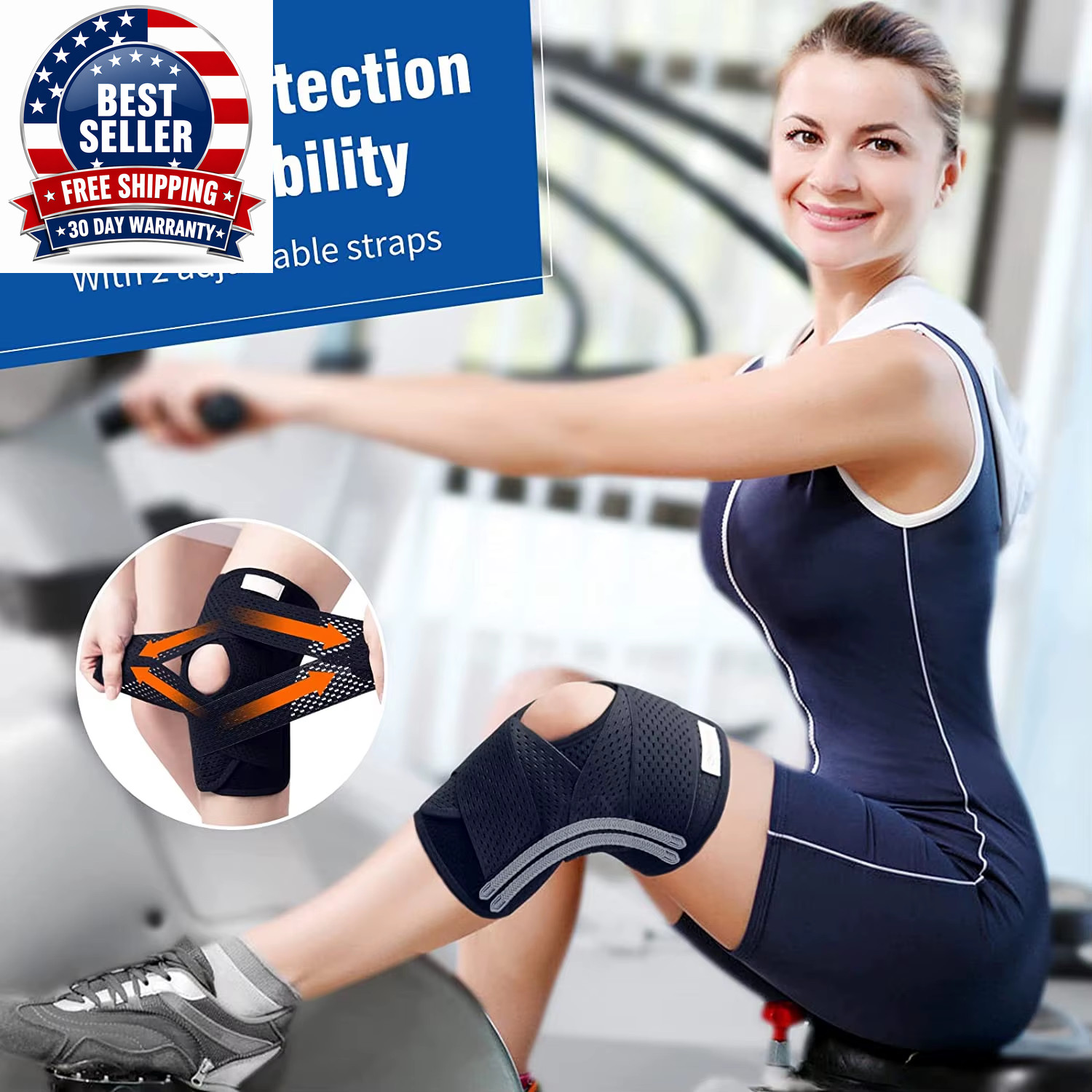 1 Pcs Knee Brace with Side Stabilizers Patella Gel Pad Knee Support for Meniscus