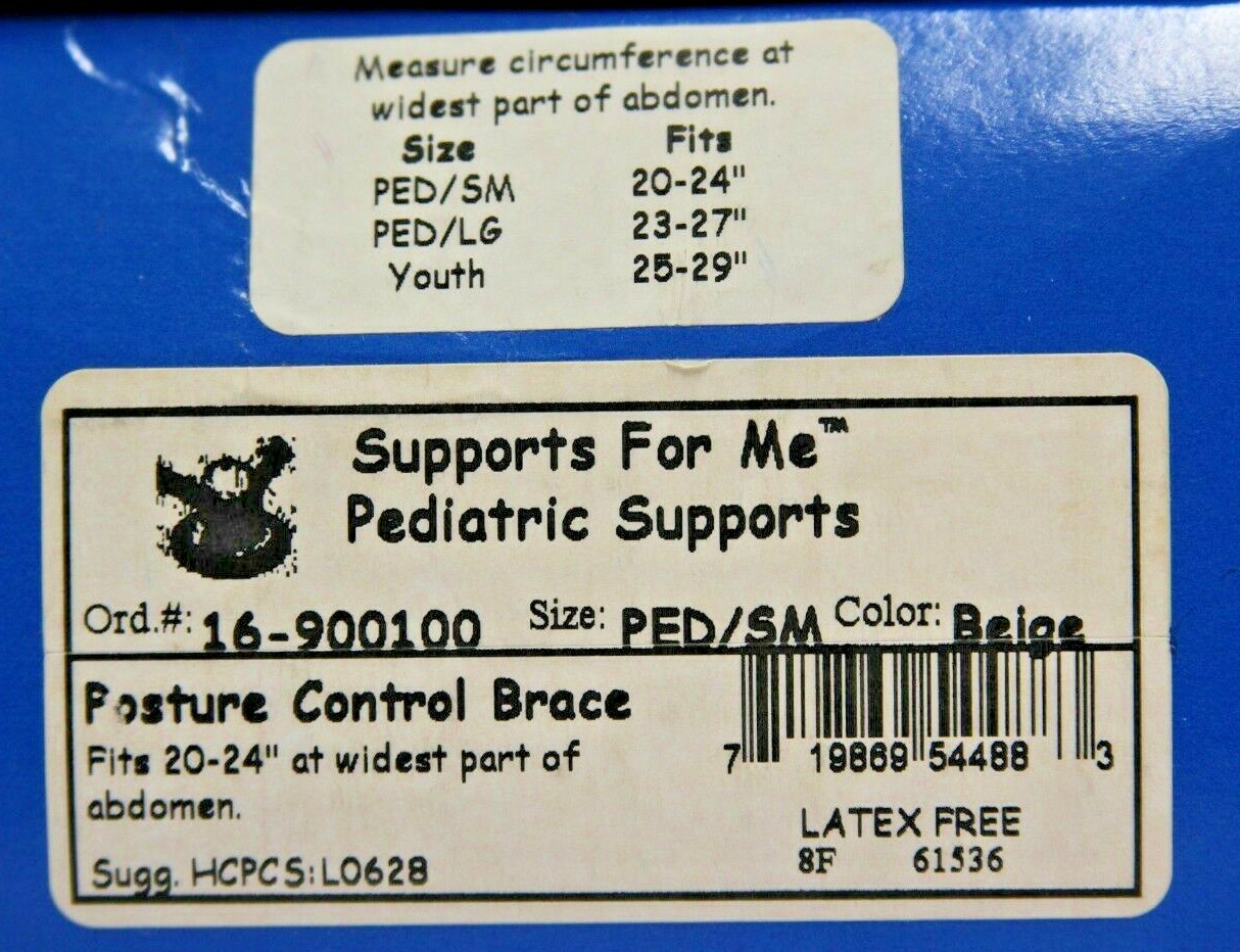 FLA Ortho Soft Form Back Posture Control Brace Pediatric & Youth sizes Beige