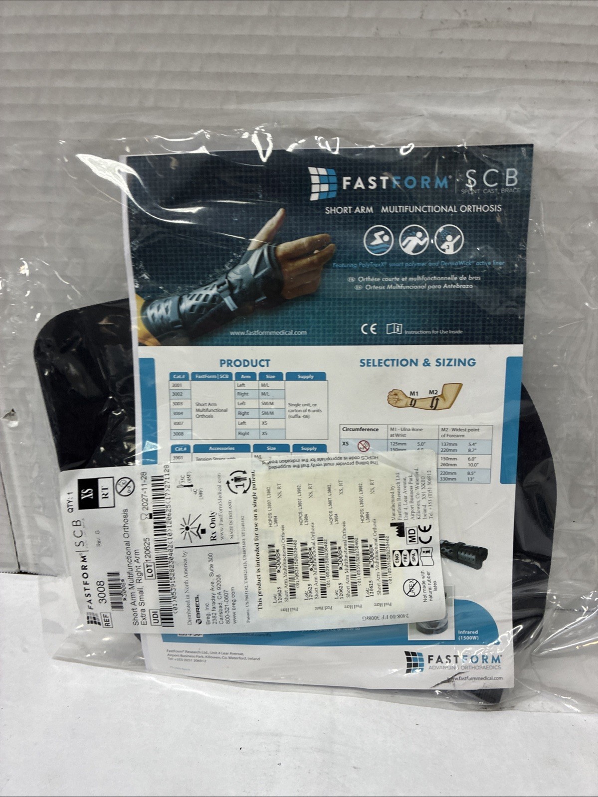 fastform SCB 3008 Short Arm Multifunctional Orthosis Extra Small Right Arm