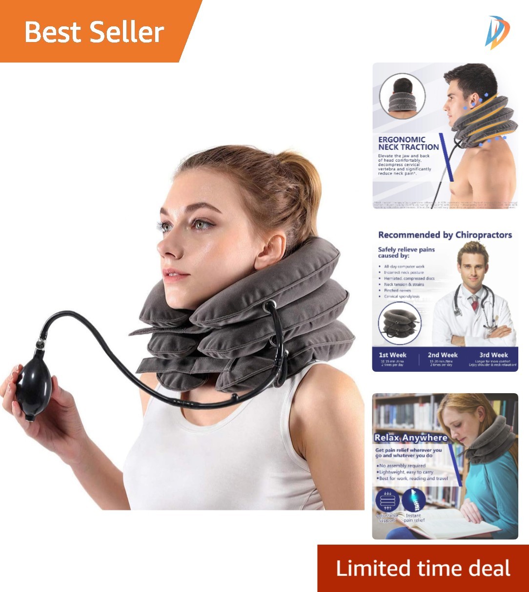Lightweight Adjustable Neck Traction Pillow – Alleviate Pain Anytime, Anywhere