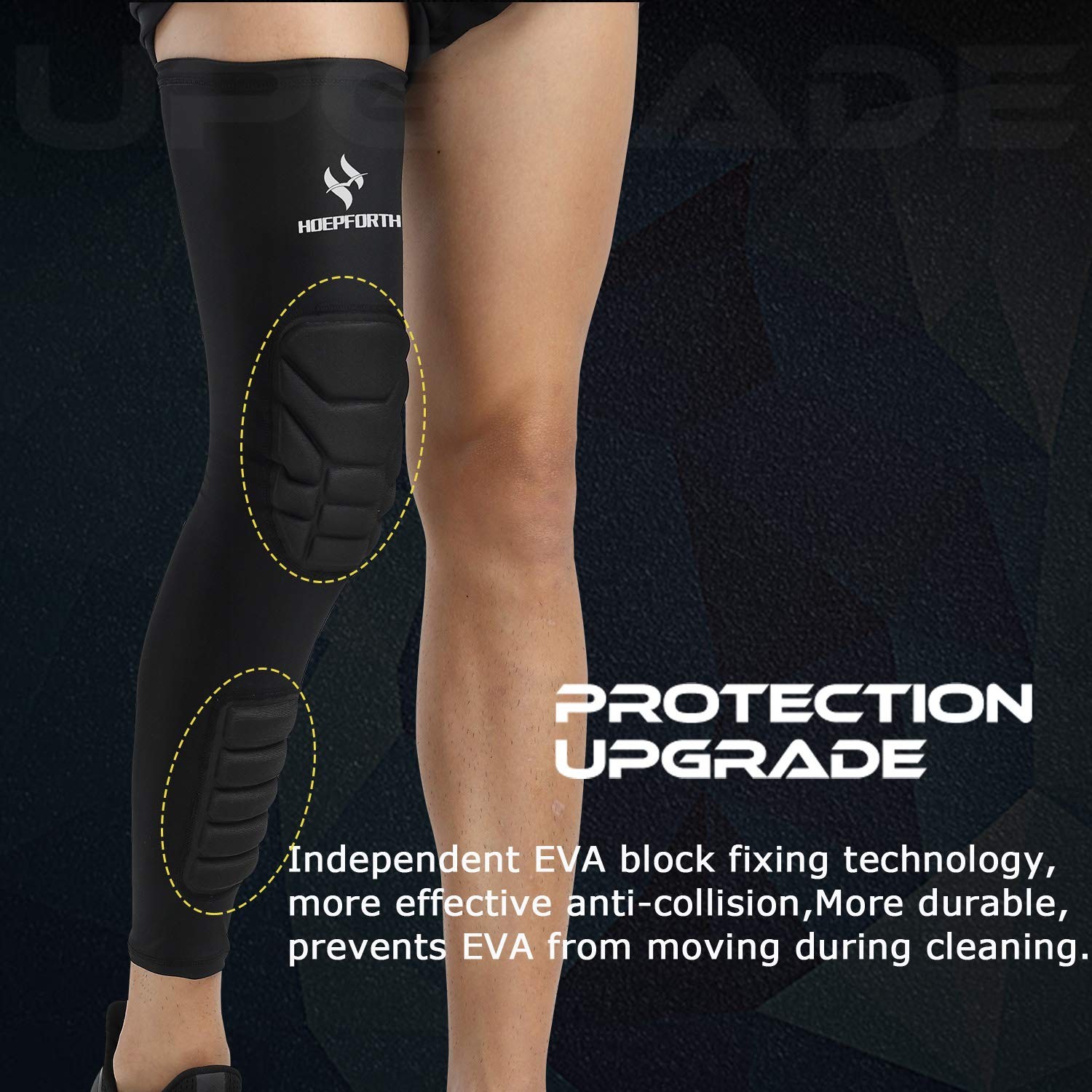 2 Pack Padded Compression Leg Calf Sleeves Shin Protective Support Guard