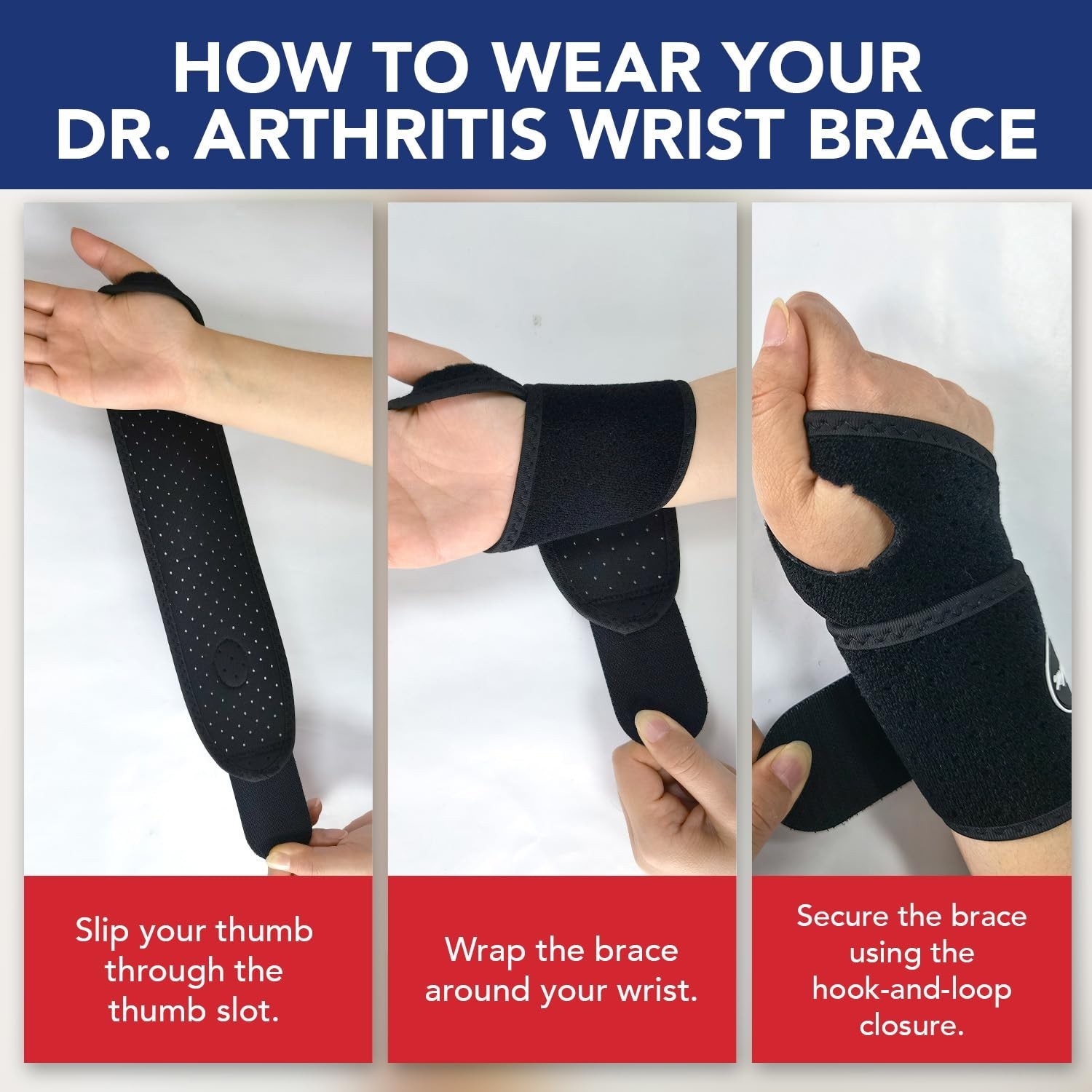 Comfortable & Breathable Wrist Wrap for Carpal Tunnel, Injuries, Adjustable Fit
