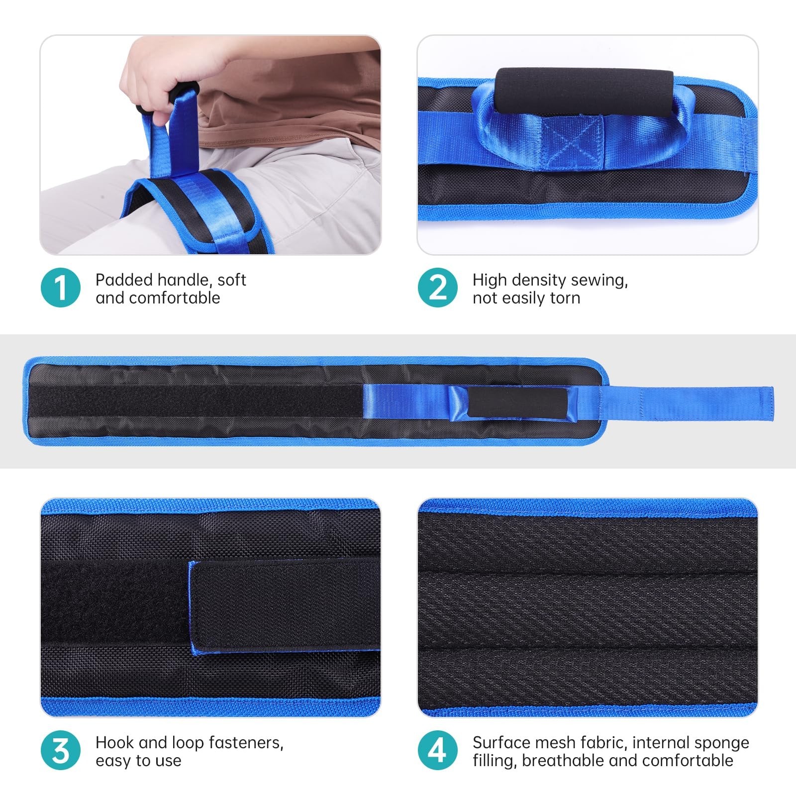 Thigh Lifter Strap 2 Pack – Leg Lifter for Limited Mobility, Transfer Assistance