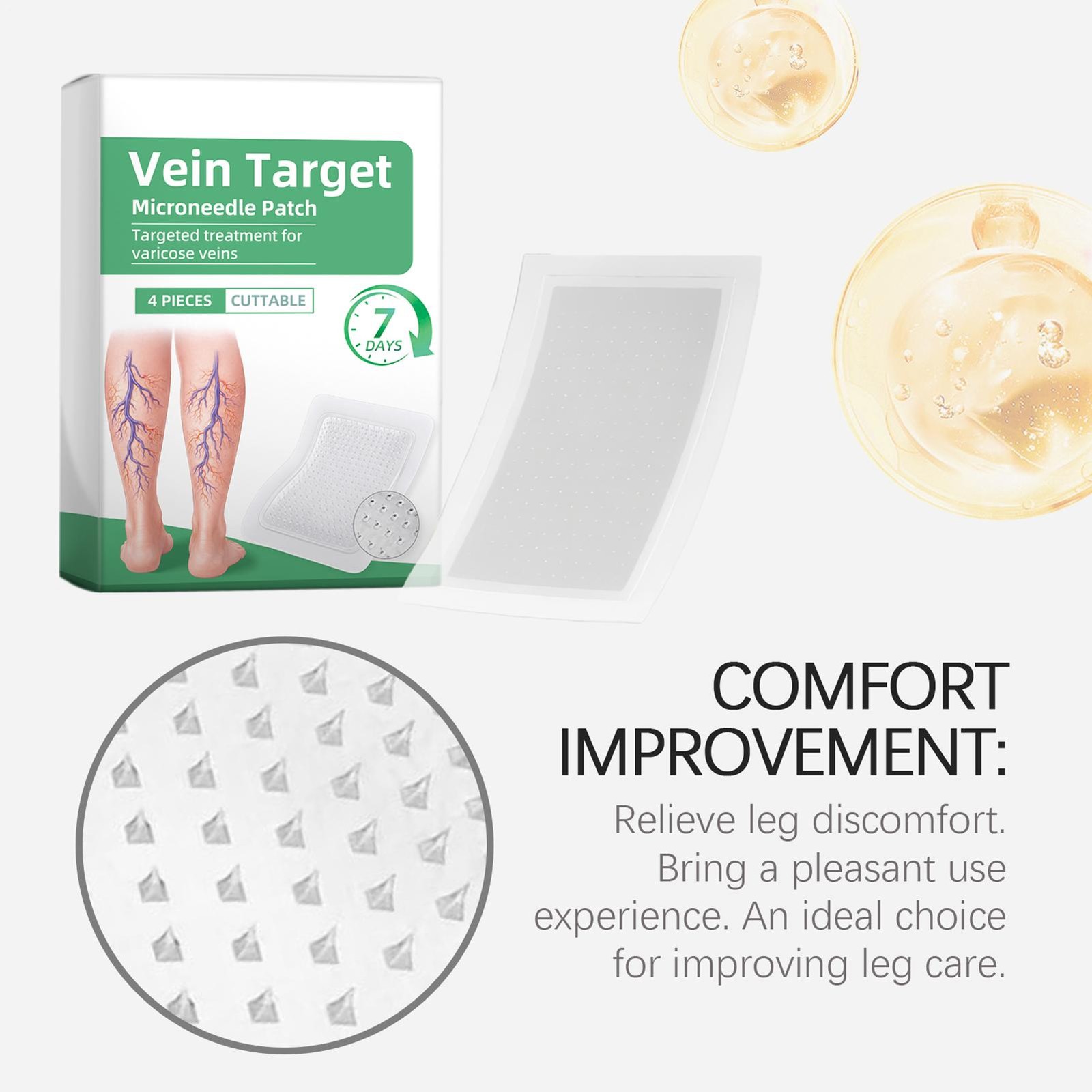 2026 Vein Target Microneedle Patch Natural Ingredients Leg Care Patch New