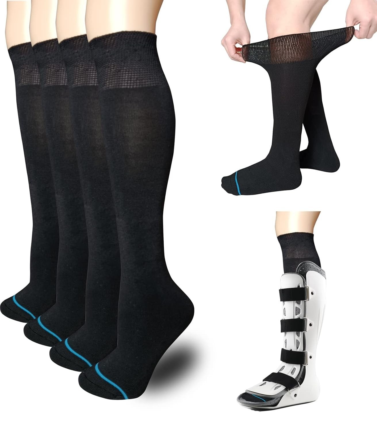 Walking Boot Socks Replacement Sock Liner for Orthopedic Walker Brace,Tube So…
