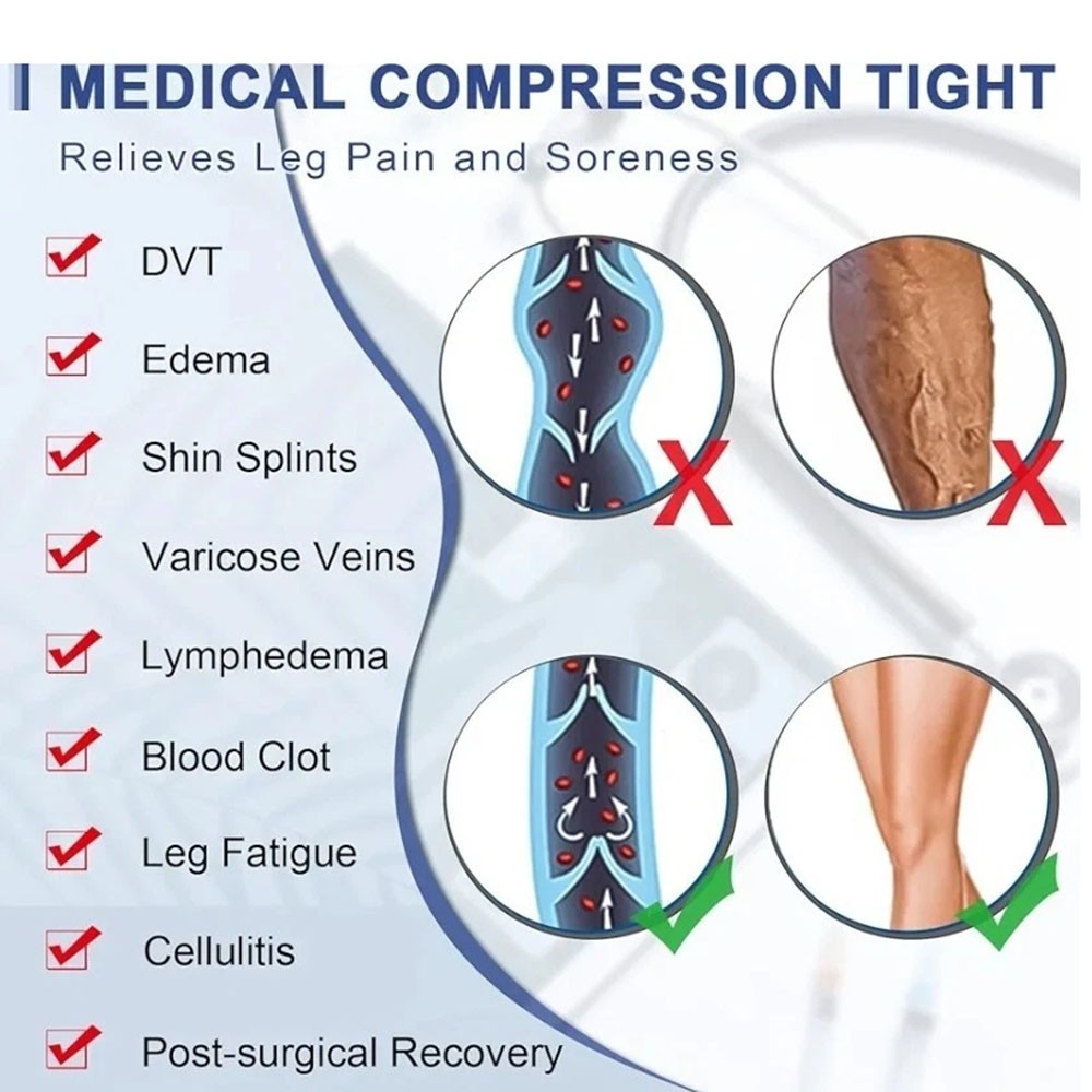 20-30 mmHg Women Medical Compression Pantyhose Stockings Varicose Veins Open Toe
