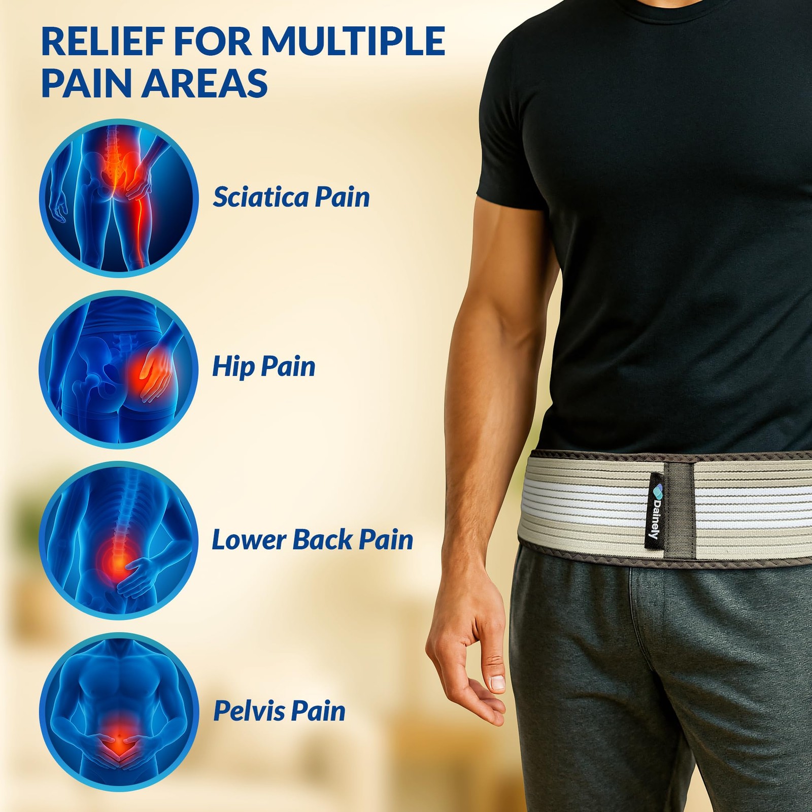 Lower Back Brace for Men and Women – Instant Relief from Sciatica, Lower Back Pa