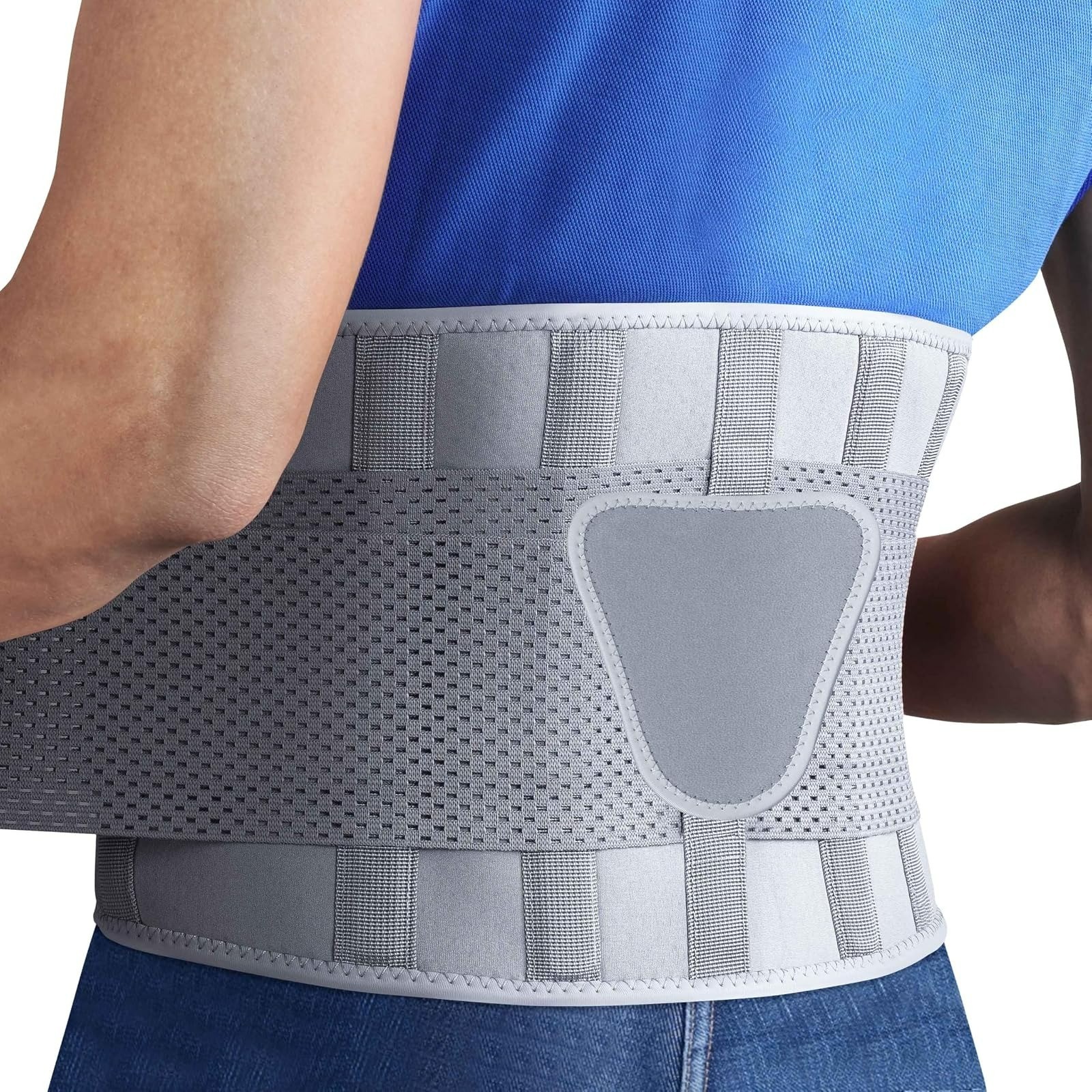 FEATOL Back Brace Support Belt for Back Pain Relief, Adjustable Lumbar Support