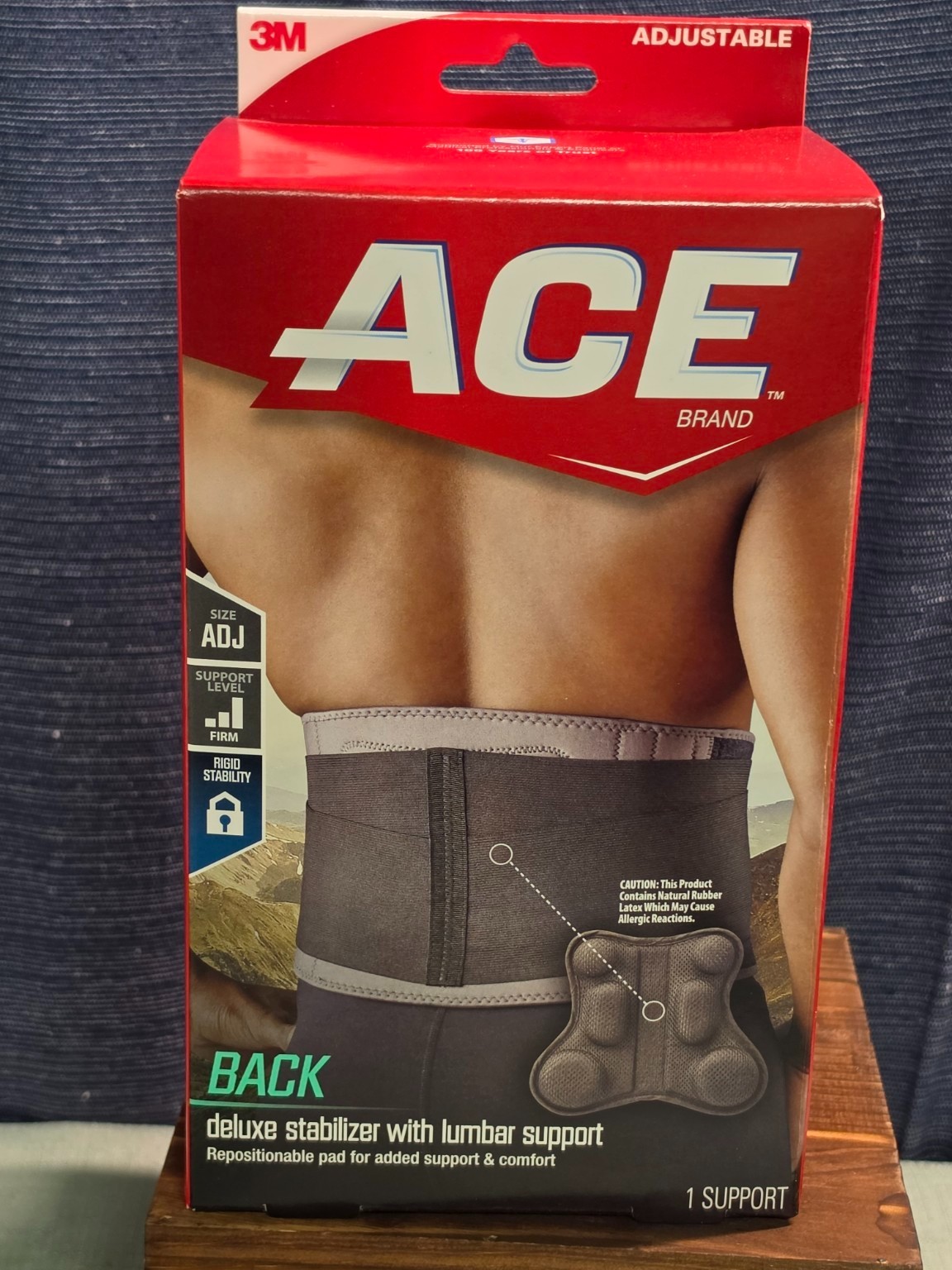 ACE Back Deluxe Stabilizer With Lumbar Support (Gray) One Size Adjustable