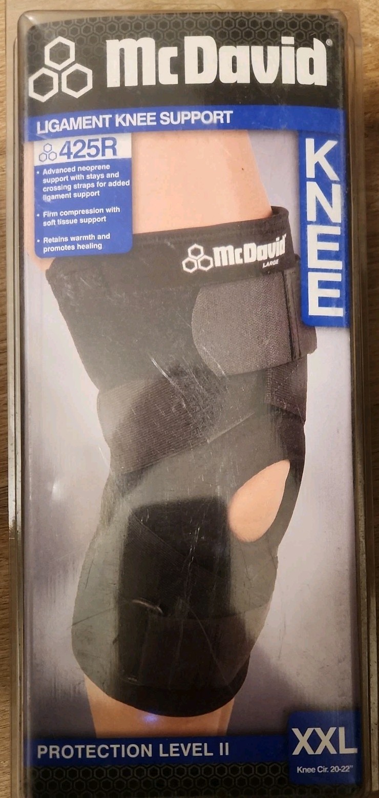 Mcdavid Ligament Knee Support 425R XXL 20-22″ Neoprene W/Stays & Crossing Straps