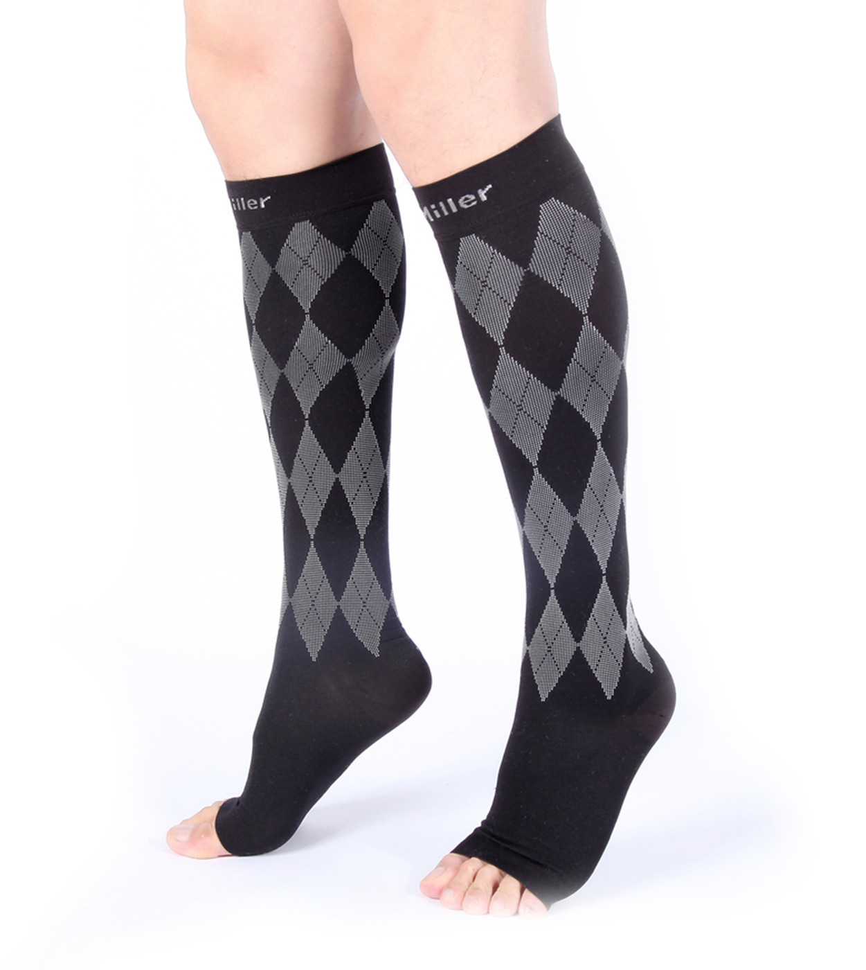DOC MILLER OPEN TOE COMPRESSION STOCKINGS 20-30MMHG RELIEVE VARICOSE PAIN Socks