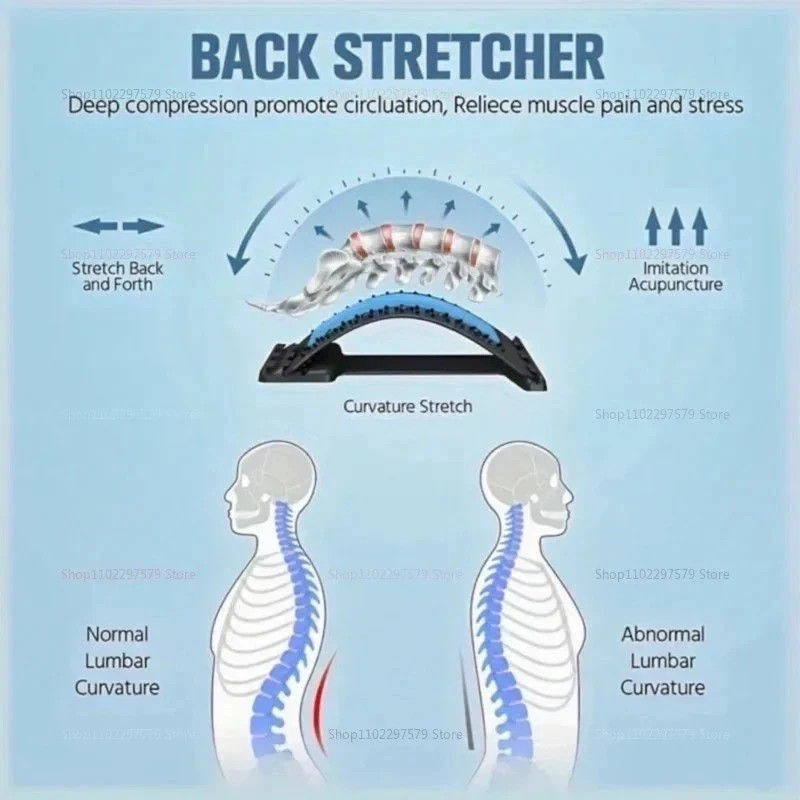 Back Stretcher Spine Board Pain Relief Lumbar Support Corrector Adjustable Ortho