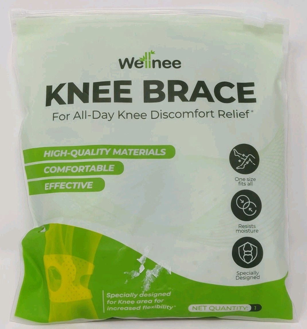 Wellnee Knee Brace For All Day Knee Discomfort Relief. One Size Fits All