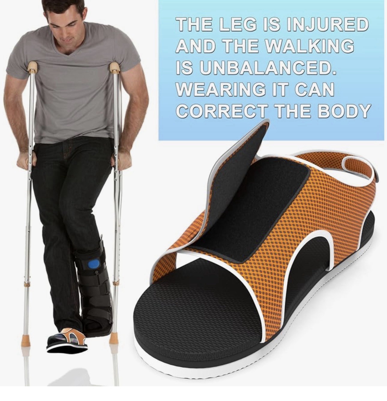 Adjustable Post-Op Shoe Leveler Lift for Leg Length Discrepancy, W, Orange