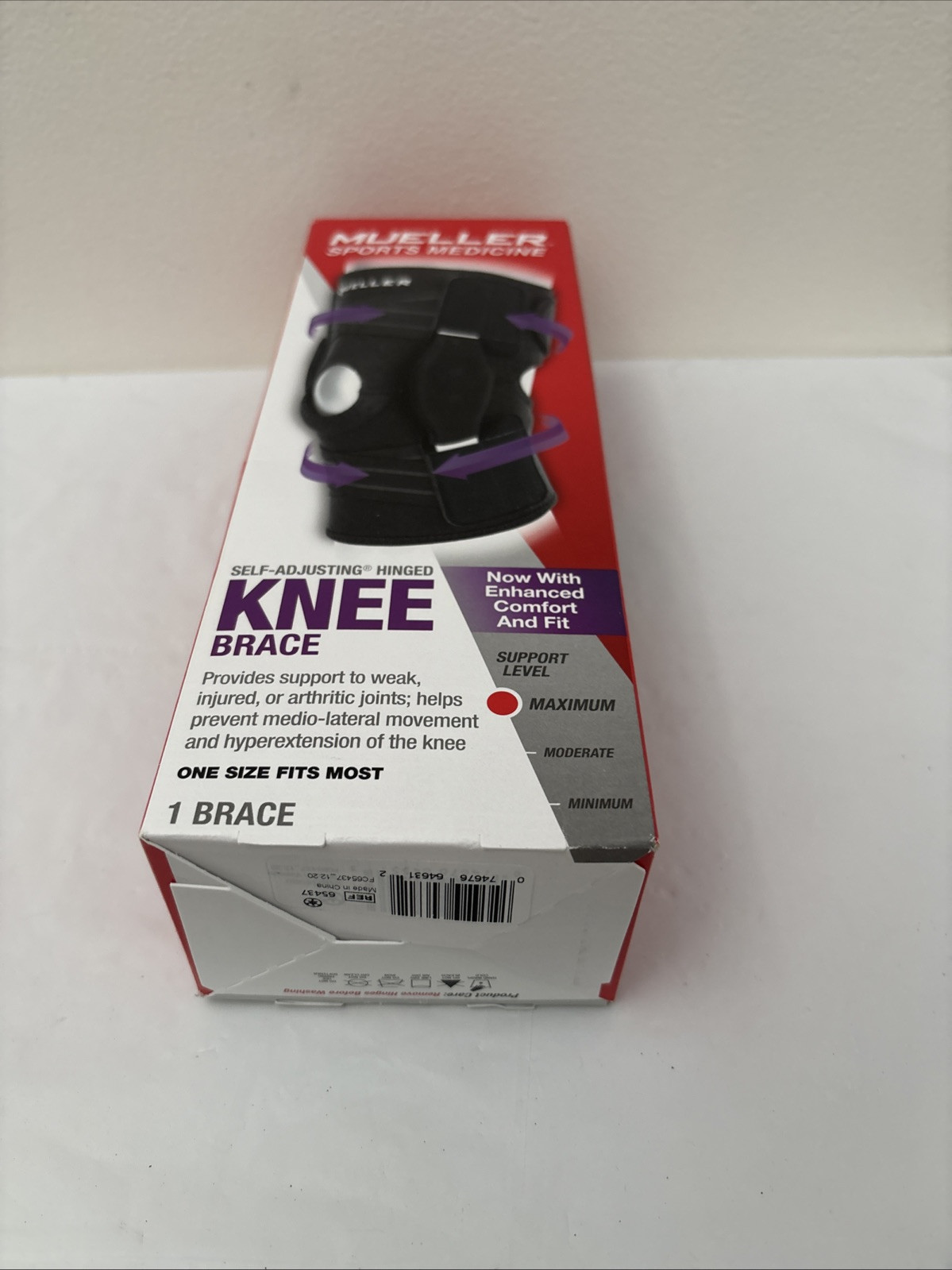 Mueller Self Adjusting Knee Stabilizer Brace Maximum Support Left/Right 1 Size