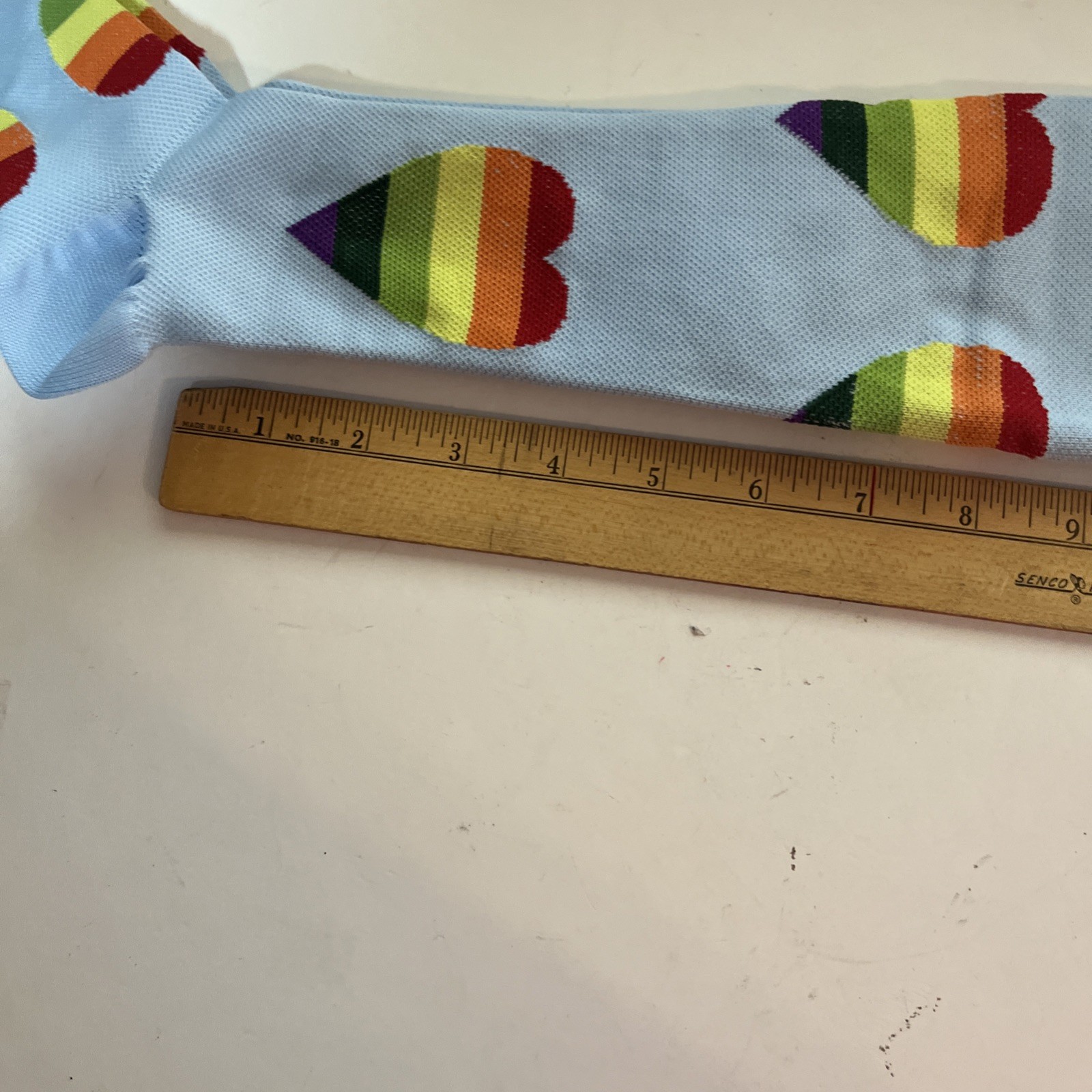 Compression Socks Stockings Knee High Womens Mens Medical Rainbow Hearts Lt Blue