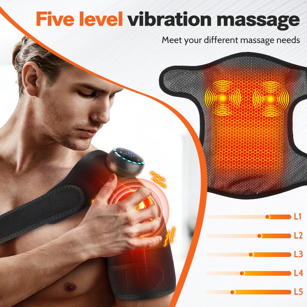 3 in 1 Electric Knee Massager Shoulder Brace 5 Vibration Modes, 5 Heating Levels