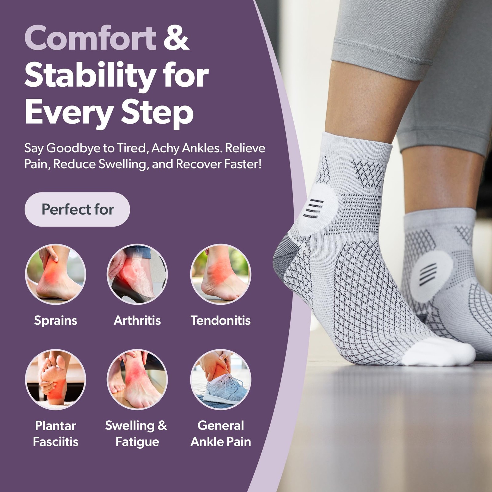 BraceAbility Closed Toe Diabetic Socks – XL Neuropathy Socks for Women and Me…