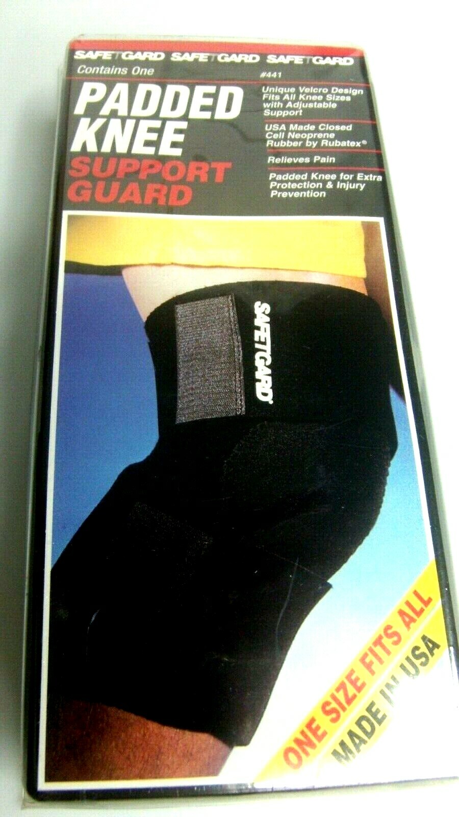 Knee Support Guard Padded One Size Fits All Adjustable USA Made SafeTgard NEW