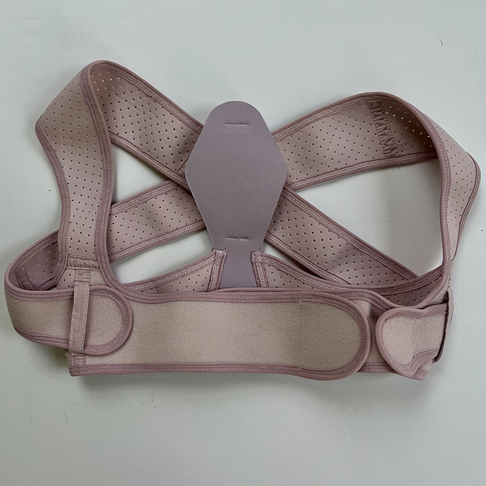 Back Brace Adjustable Light Pink Posture Corrector S-M Upper Back Adjustable