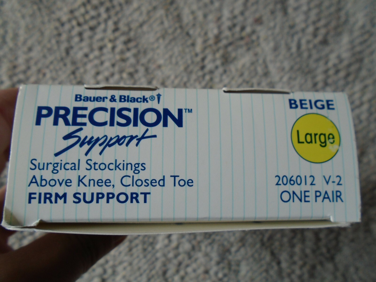 Precision Support Surgical Compression Stockings Thigh High 25-35 mmHg Beige Lg