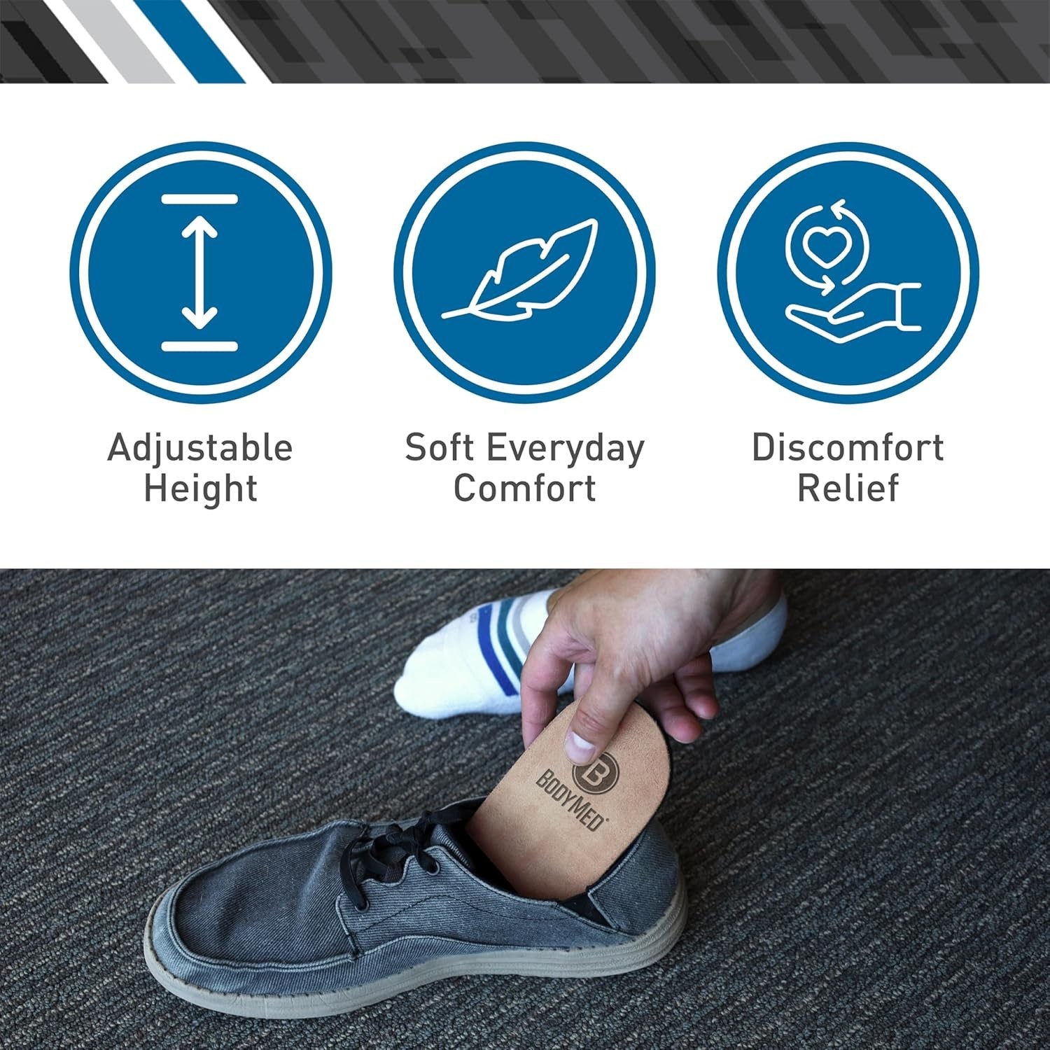 Adjustable Heel Lift for Men and Woman, Small (1-Pack) – Non-Slip Orthopedic Ins