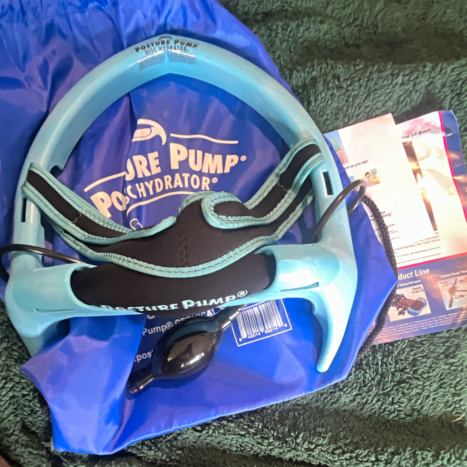Posture Pump 1100-SX Cervical Neck Support Traction Brace Adjustable Blue/Black