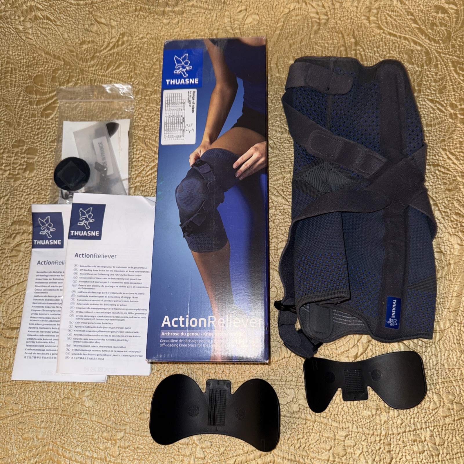 Thuasne Knee Brace Action Reliever Size 4 Left Medial/Right Lateral L/M Grey