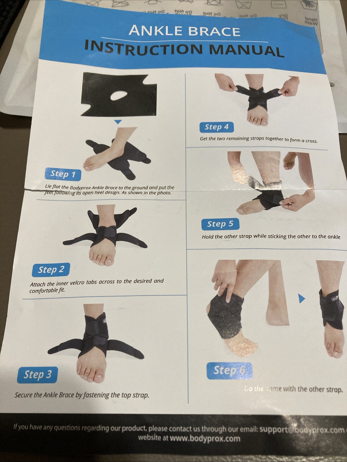 Bodyprox Ankle Support Brace Adjustable Neoprene Wrap One Size NEW IN PACKAGE