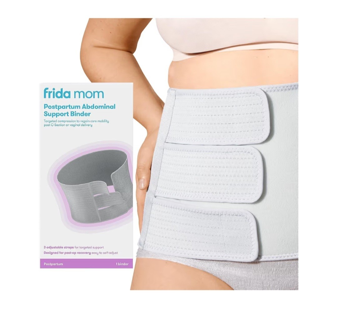 Frida Mom Adjustable Mesh Abdominal Binder Postpartum Recovery Gray