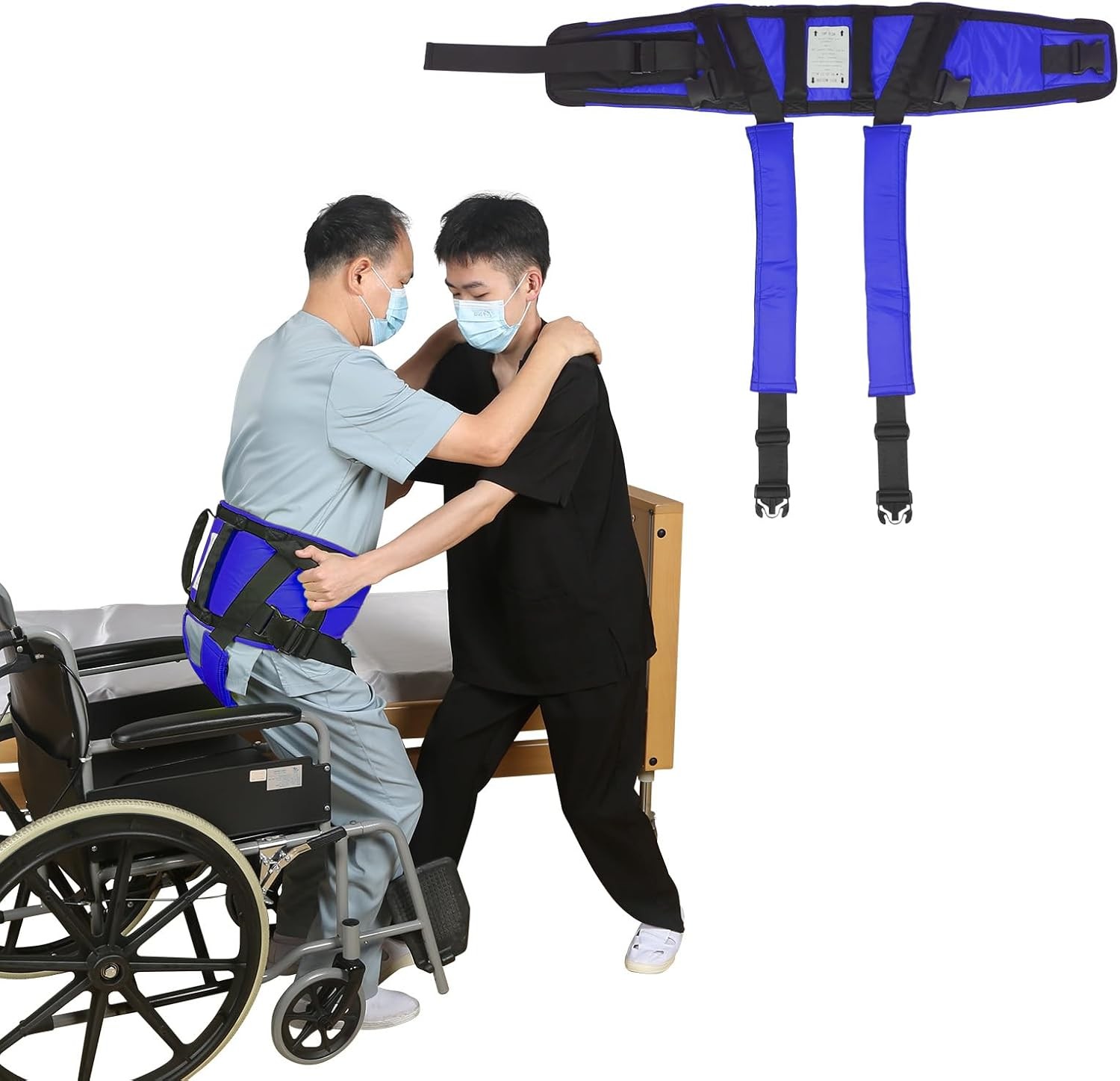 Gait Belt W/ Padded Handles & Leg Straps Seniors Medical Gate Belt Transfer