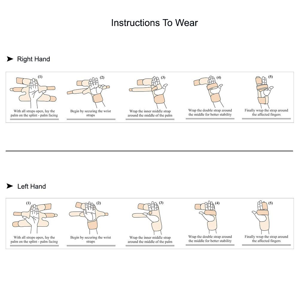 Boxer Finger Splint-Padded Support Brace with Removable Splint for Boxer Fractur