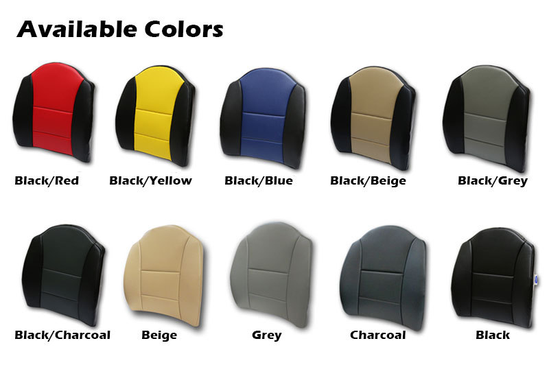 IGGEE 15″X17″ S.LEATHER LUMBAR SUPPORT BACK CUSHION ALL PURPOSE BLACK/YELLOW