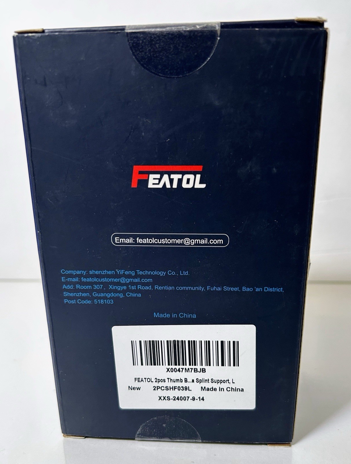 FEATOL Maximum Pain Relief for aches & pain Large wrist & thumb brace One Pair