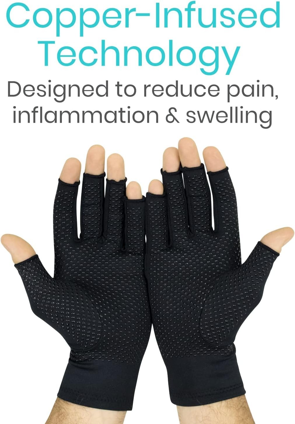 Copper Arthritis Compression Gloves for Women Men, Fingerless Carpal Tunnel P…