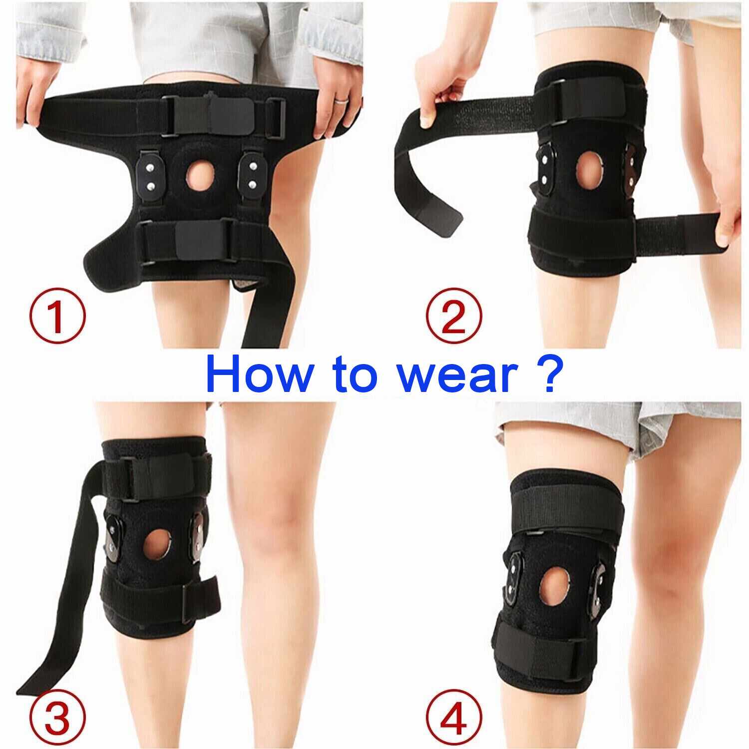 Orthopedic Hinged Knee Brace Support Compression Sleeve Patella Stabilizer Wrap