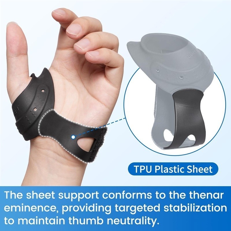 Thumb Brace CMC Joint Pain Relief Silicone Leather Wrist Strap Arthritis Support