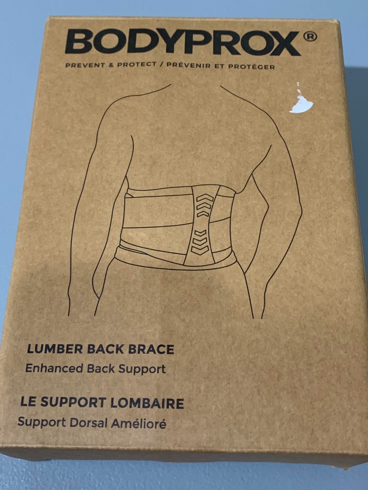 BodyProx Lumber Back Brace Black Adjustable Size Regular 28″-50″ Stabilize