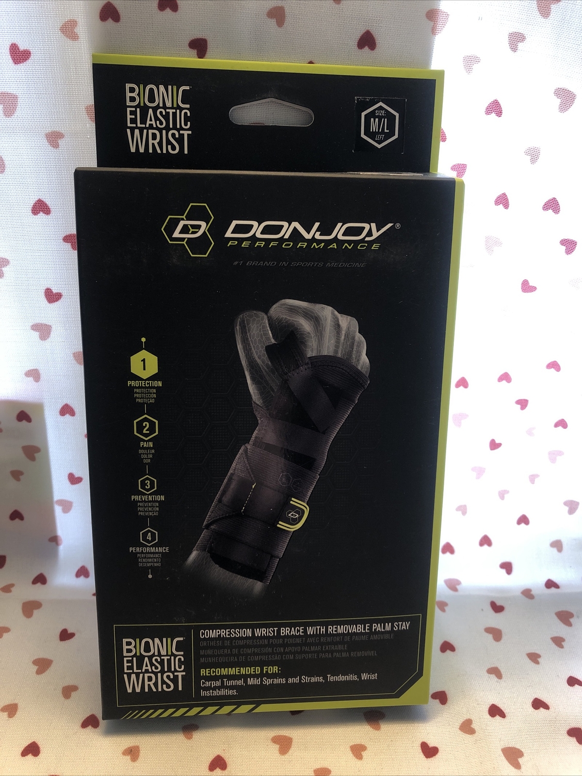 DonJoy Bionic Elastic Compression Wrist Brace Support – RIGHT Hand MED / LARGE
