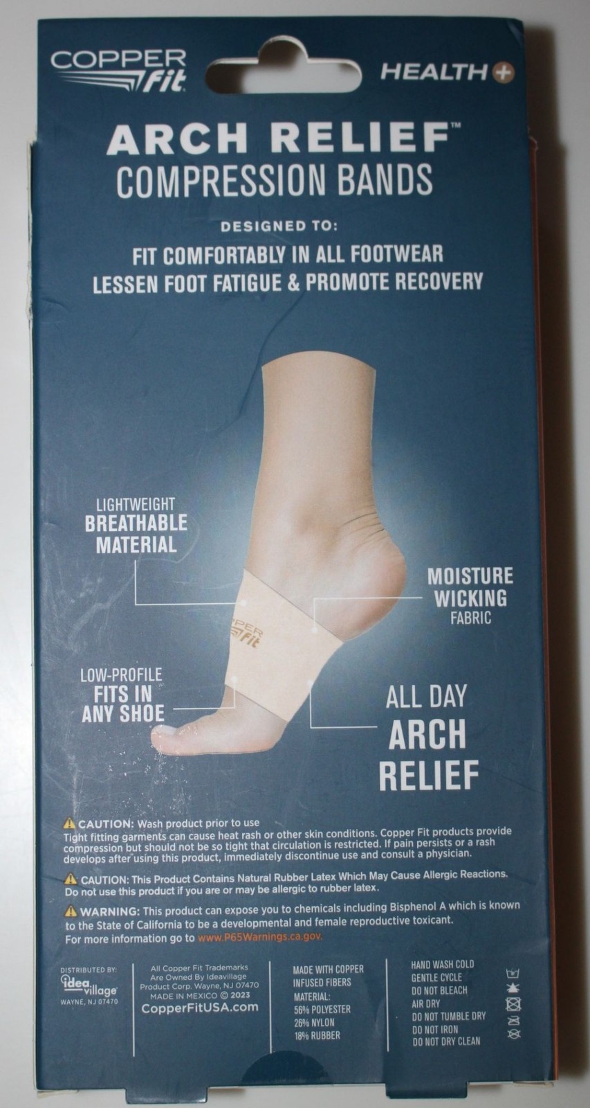 Copper Fit Arch Relief Compression Bands (2 Pack) One Size Beige Arch Support