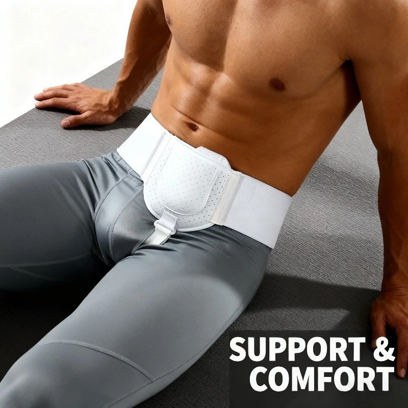 Men Inguinal Hernia Belt Post Surgery Support Truss Groin Adjustable Straps Band