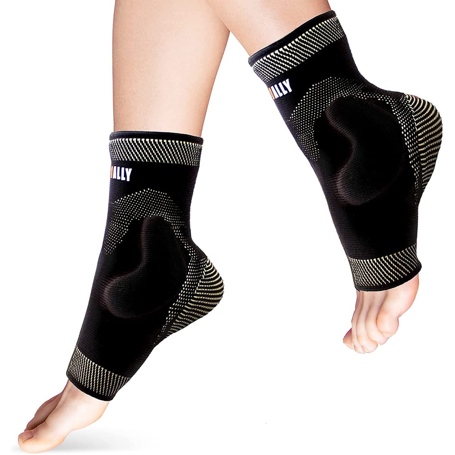 NeoAlly Copper Ankle Support Brace Compression Sleeve with Silicone Gel Reduc…