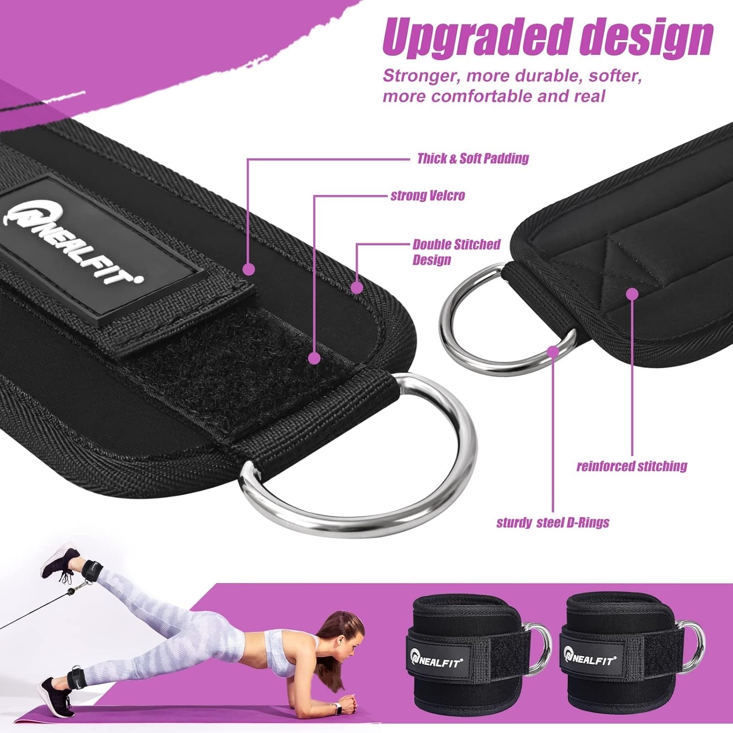 Breathable Neoprene Ankle Cuff for Cable Machine – Enhance Leg & Glute Workouts
