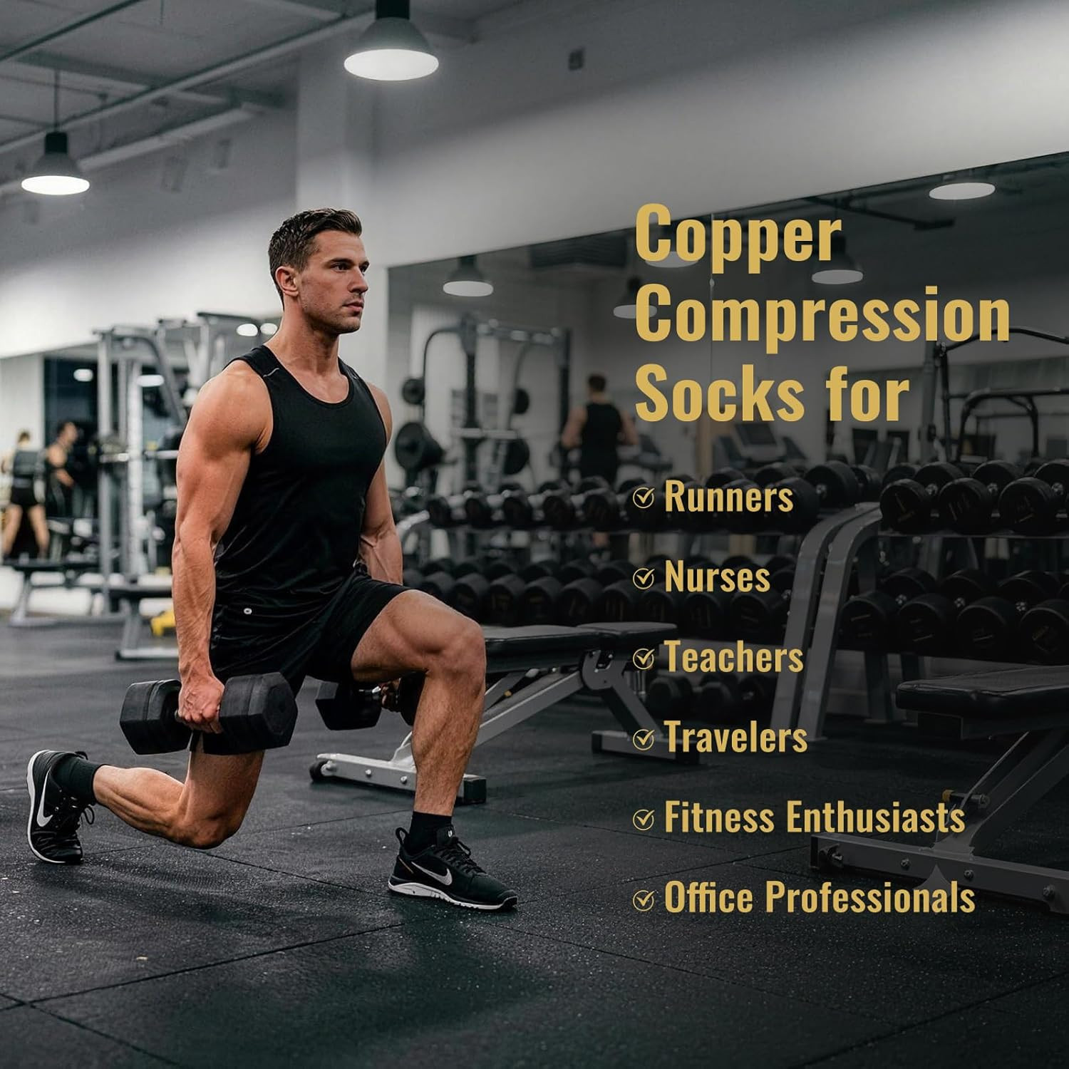 Copper Ankle Compression Socks for Men and Women(6 pairs), Breathable Arch Suppo