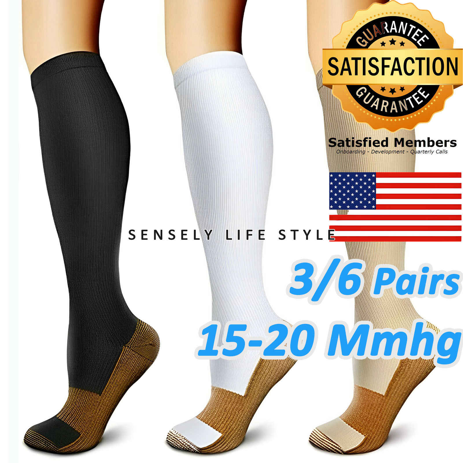 Knee High Compression Socks Thermal Soft Heavy Duty Boots Stockings US Size 6-13