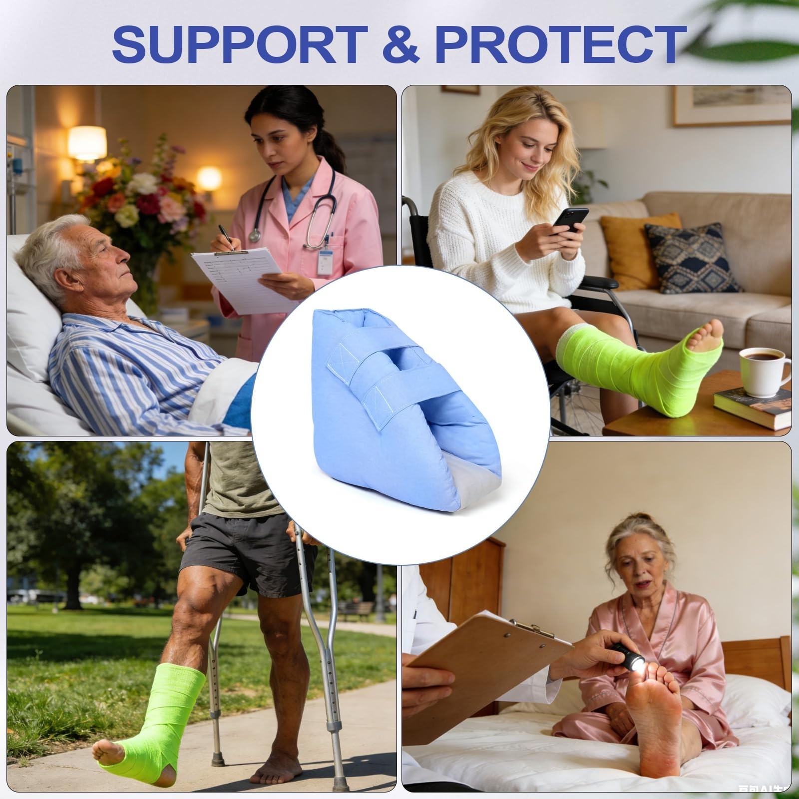 Adjustable Heel Protector for Pressure Sores, Foot Support Pillow for Surgery Re