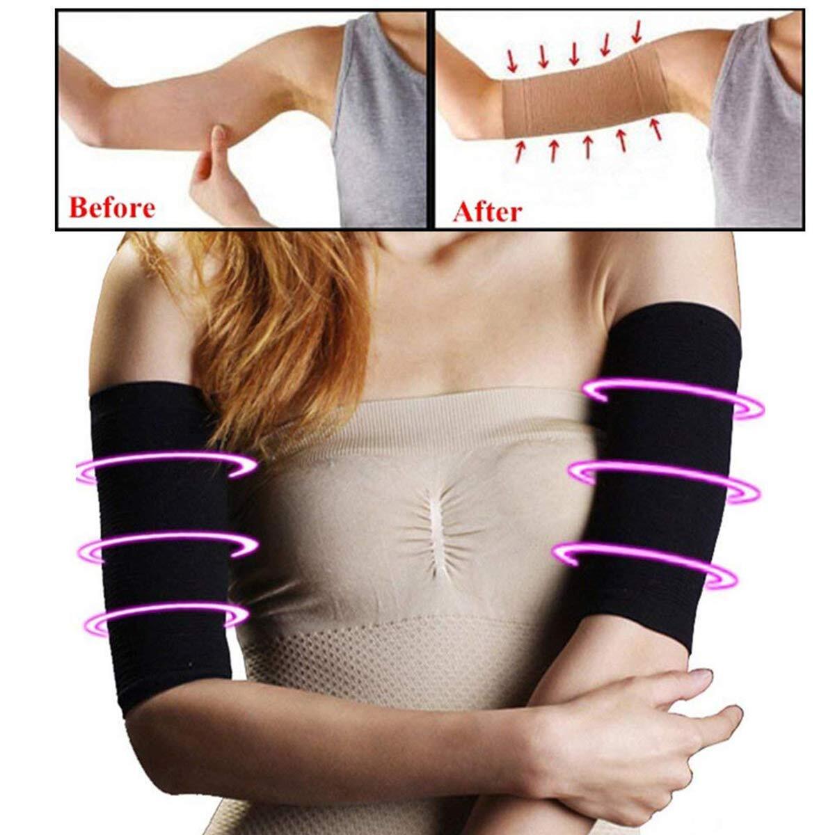 2 Pair Slimming Arm Shaper Elastic Compression Arm Sleeves for Sports Fitness