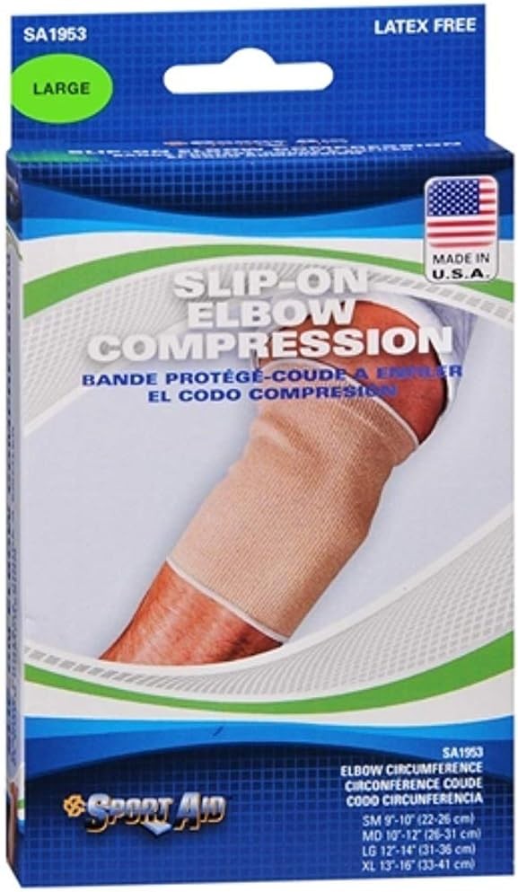 Sport Aid Slip-On Elbow Compression (Size: XL) Beige