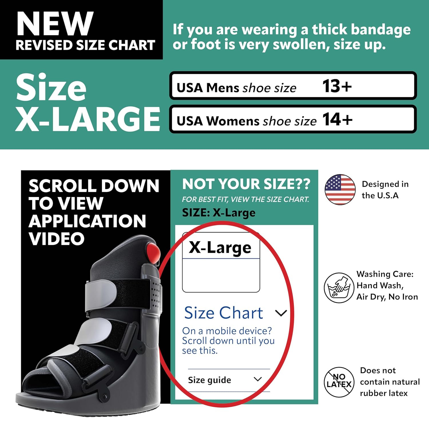 Adjustable Side Pump Fracture Boot – Medical Grade Ankle Brace, XL