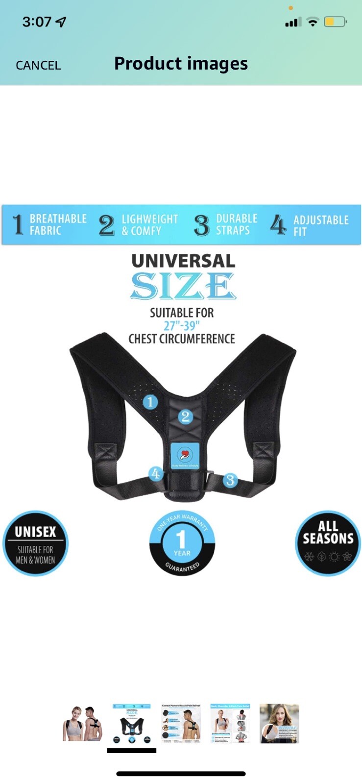 Body Wellness Posture Corrector (Adjustable to All Body Sizes)